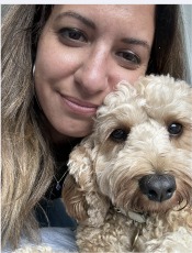Livia with her dog Maple