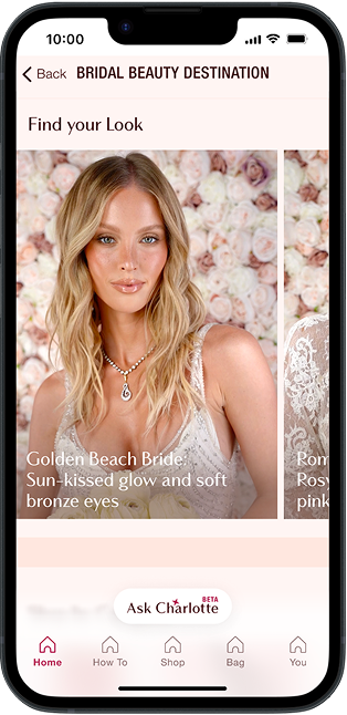 Find your look carousel in the bridal campaign app experience